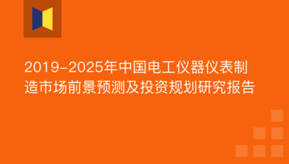 2019-2025年中國電工儀器儀表制造市場前景預測及投資規劃研究報告